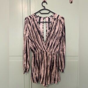Audrey 3 + 1 Tie Dye Grey Romper